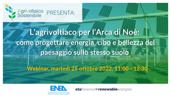 Locandina Webinar Agrivoltaico Sostenibile 
