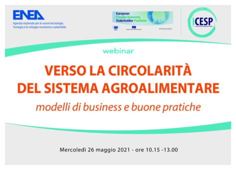 Evento 26 maggio  sottogruppo “AGRIFOOD” della piattaforma ICESP